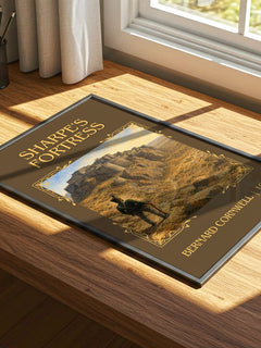 Sharpe's Fortress Classic Book Art Print by Bernard Cornwell – print on a sunlit desk