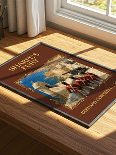 Sharpe's Fury Classic Book Art Print by Bernard Cornwell – print on a sunlit desk