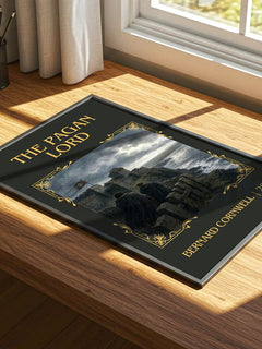 The Pagan Lord Classic Book Art Print by Bernard Cornwell – print on a sunlit desk