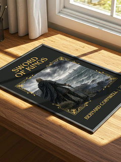 Sword of Kings Classic Book Art Print by Bernard Cornwell – print on a sunlit desk