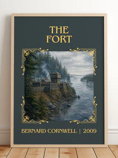 The Fort Classic Book Art Print by Bernard Cornwell – framed print leaning on a wooden floor