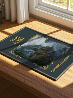 The Fort Classic Book Art Print by Bernard Cornwell – print on a sunlit desk