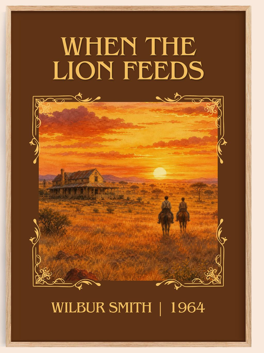When the Lion Feeds Classic Book Art Print by Wilbur Smith – book poster