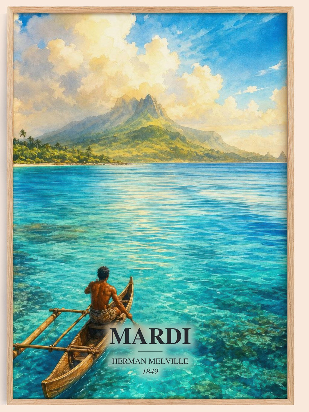 Mardi watercolour book poster by Herman Melville – framed literary art print