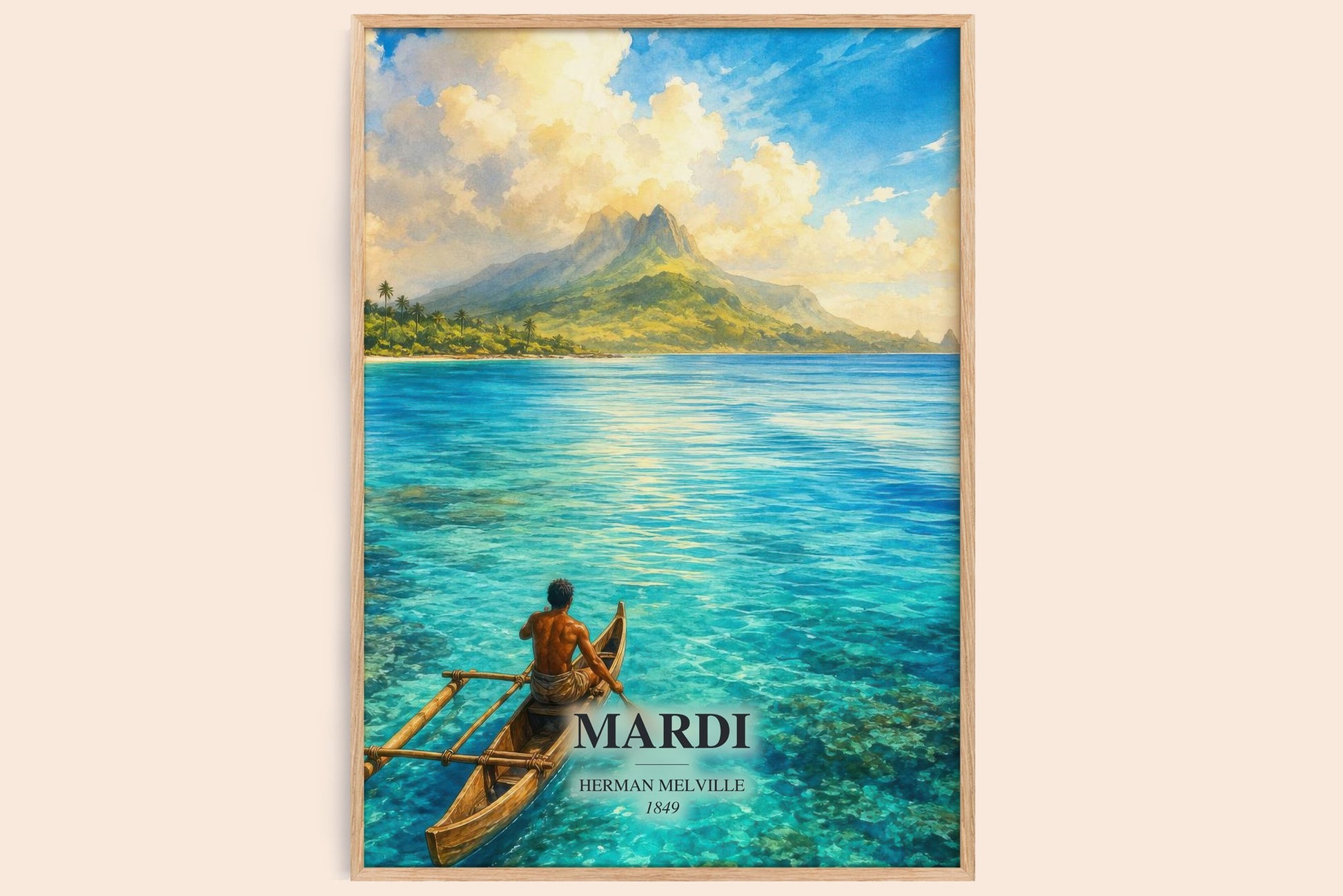 Mardi watercolour book poster by Herman Melville – framed literary art print