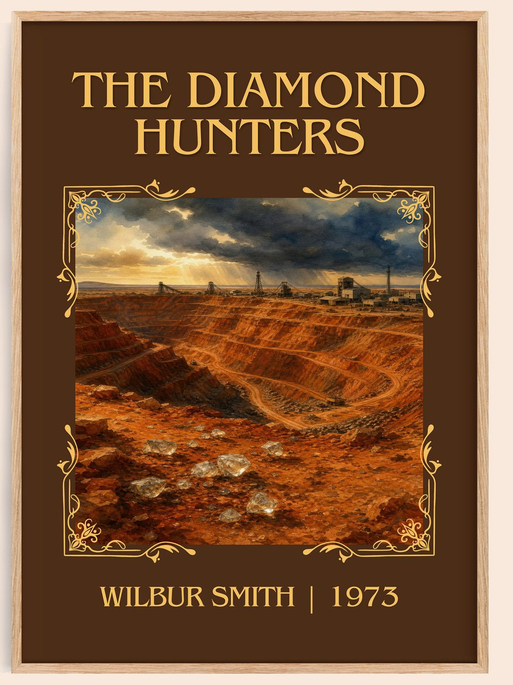 The Diamond Hunters Classic Book Art Print by Wilbur Smith – book poster