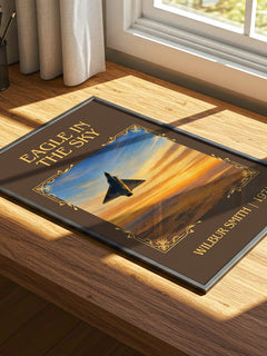 Eagle in the Sky Classic Book Art Print by Wilbur Smith – print on a sunlit desk