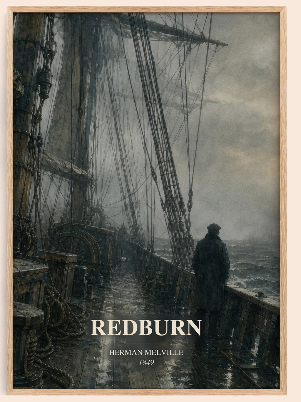 Redburn watercolour book poster by Herman Melville – framed literary art print