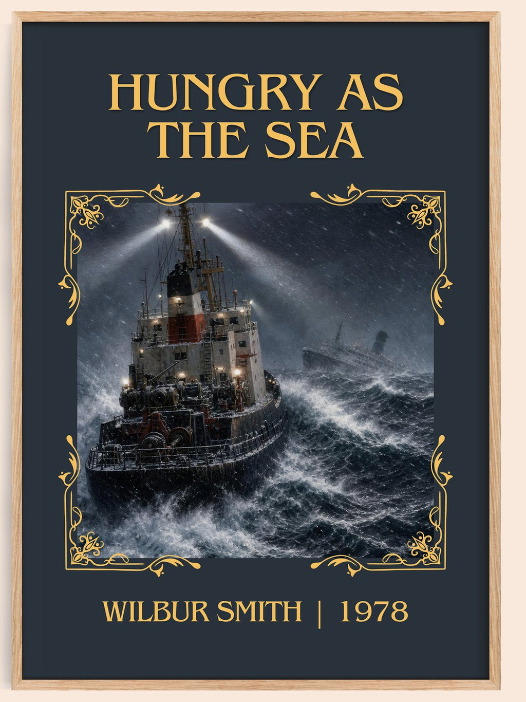 Hungry as the Sea Classic Book Art Print by Wilbur Smith – book poster