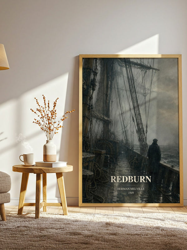 Redburn watercolour print in frame leaning in hallway – adventure wall art