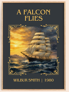 A Falcon Flies Classic Book Art Print by Wilbur Smith – book poster