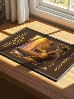 The Angels Weep Classic Book Art Print by Wilbur Smith – print on a sunlit desk