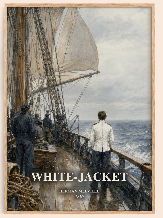 White-Jacket Book Watercolour Illustration by Herman Melville