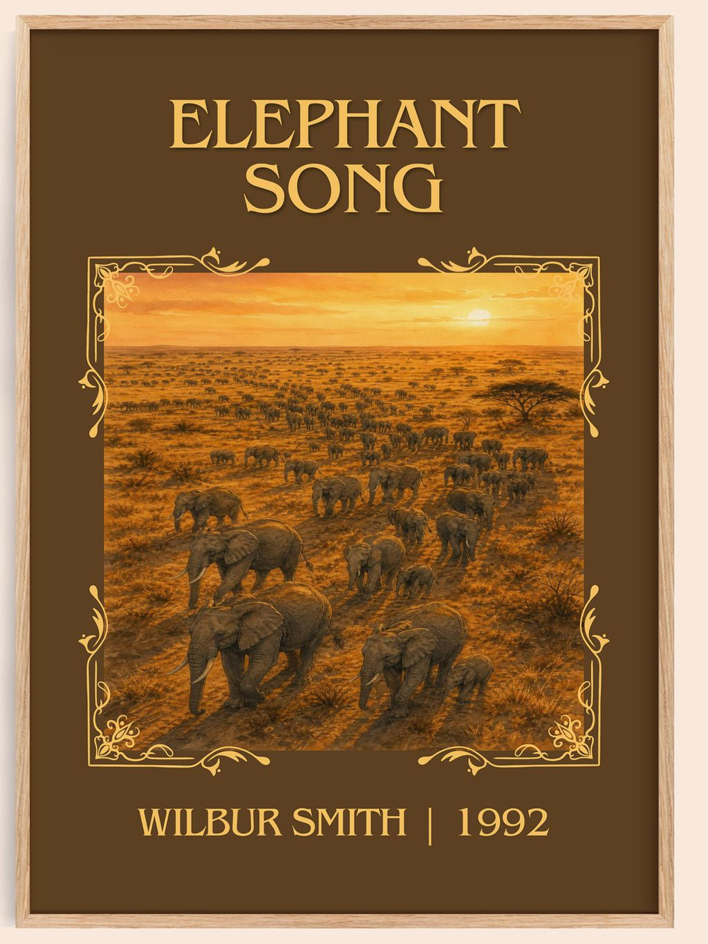 Elephant Song Classic Book Art Print by Wilbur Smith – book poster