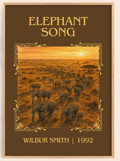 Elephant Song Classic Book Art Print by Wilbur Smith – book poster