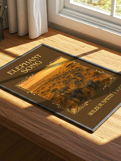Elephant Song Classic Book Art Print by Wilbur Smith – print on a sunlit desk