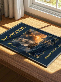Monsoon Classic Book Art Print by Wilbur Smith – print on a sunlit desk