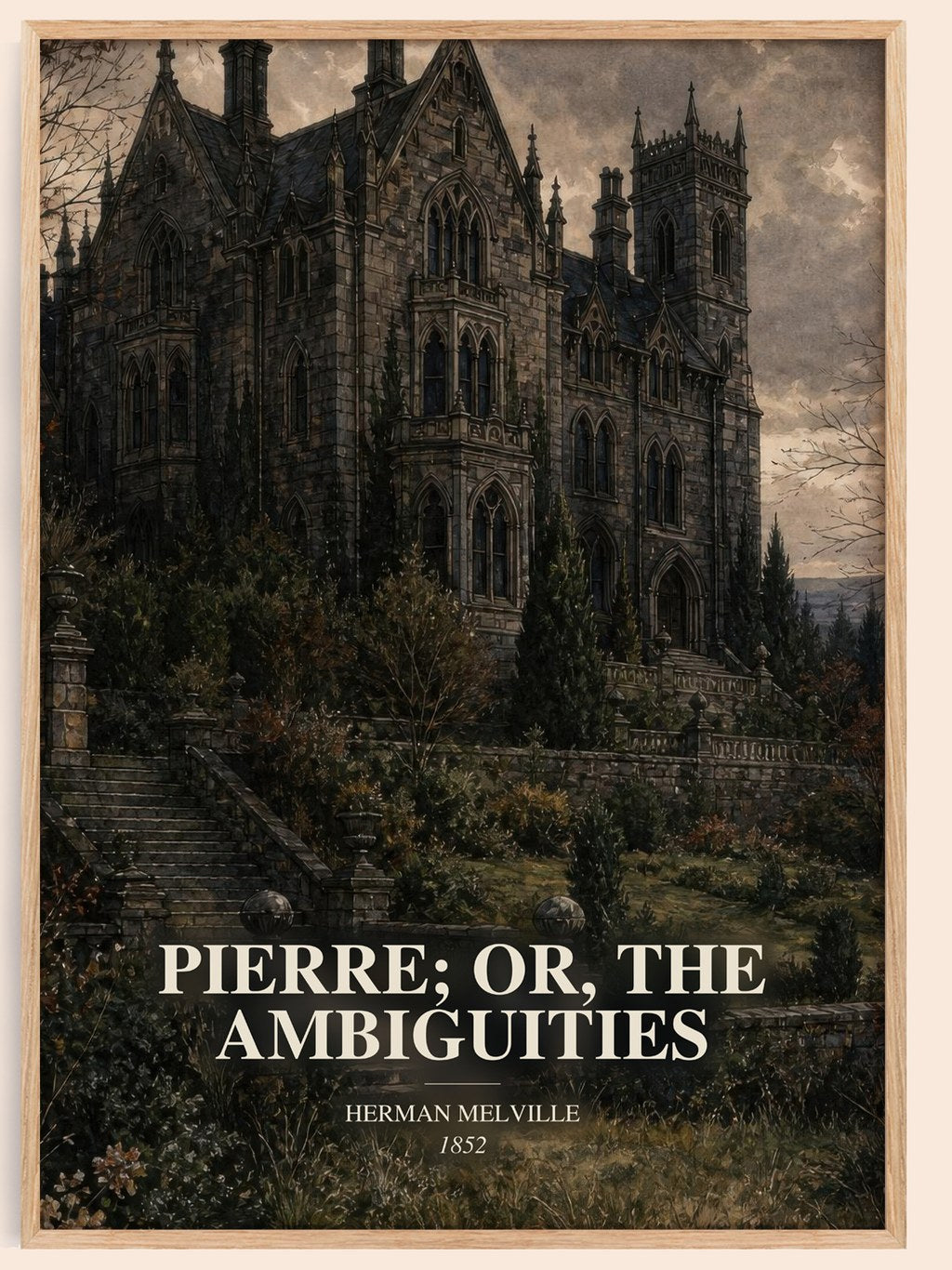 Pierre; Or, The Ambiguities watercolour book poster by Herman Melville – framed literary art print