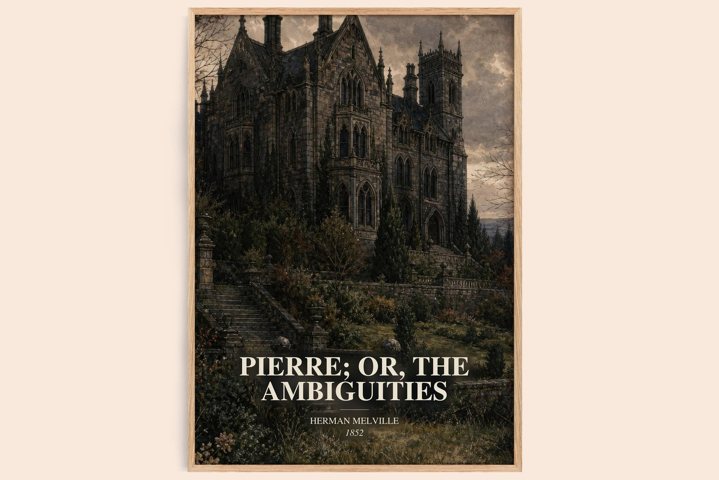 Pierre; Or, The Ambiguities watercolour book poster by Herman Melville – framed literary art print