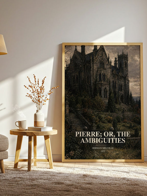 Pierre; Or, The Ambiguities watercolour print in frame leaning in hallway – literary fiction wall art