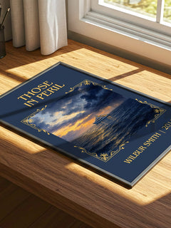 Those in Peril Classic Book Art Print by Wilbur Smith – print on a sunlit desk