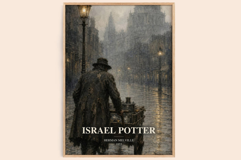 Israel Potter watercolour book poster by Herman Melville – framed literary art print