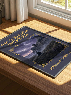 The Scottish Prisoner Classic Book Art Print by Diana Gabaldon – print on a sunlit desk