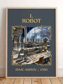 I, Robot Classic Book Art Print by Isaac Asimov – framed print leaning on a wooden floor