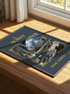 I, Robot Classic Book Art Print by Isaac Asimov – print on a sunlit desk
