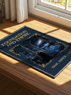 Foundation and Empire Classic Book Art Print by Isaac Asimov – print on a sunlit desk