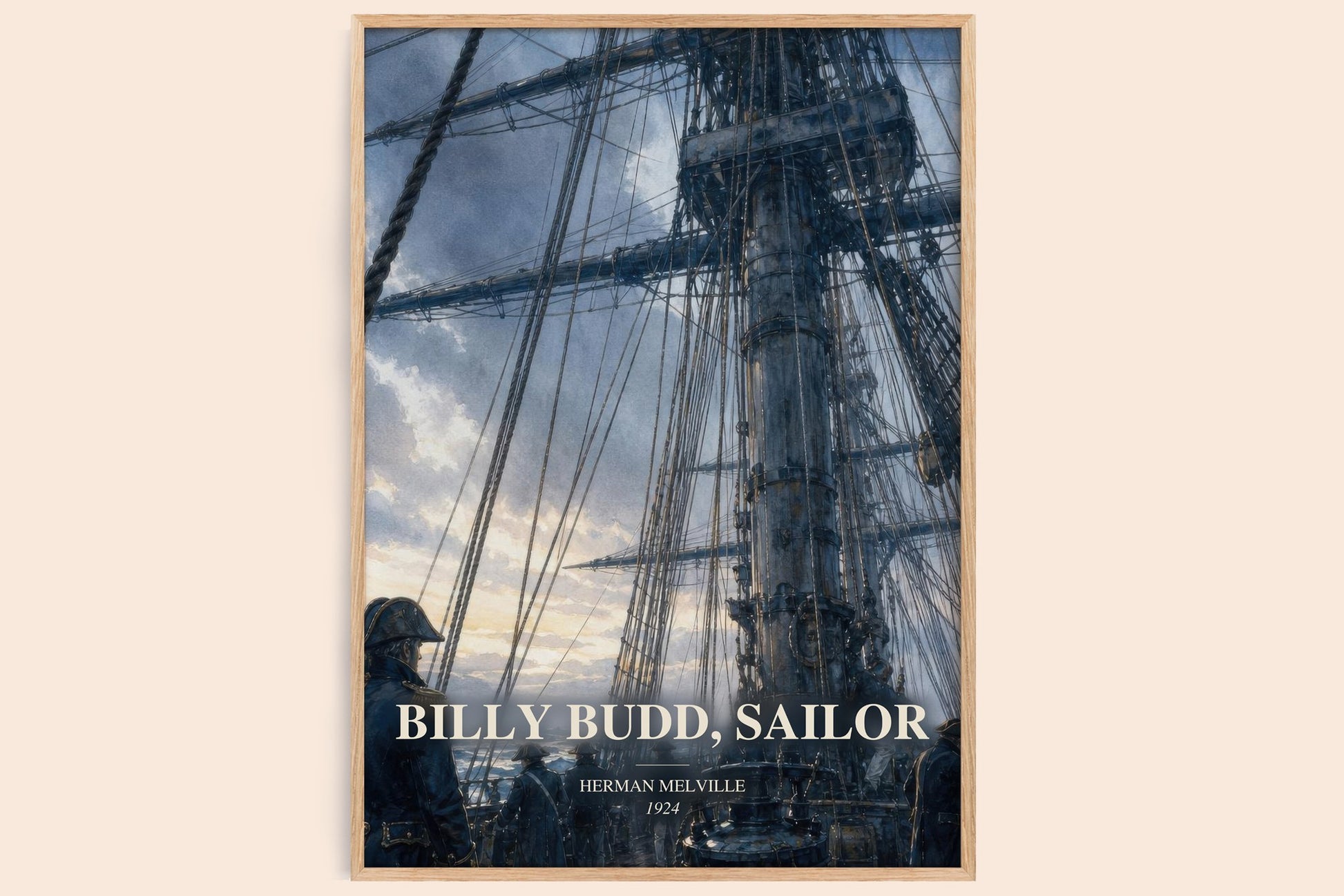 Billy Budd, Sailor watercolour book poster by Herman Melville – framed literary art print