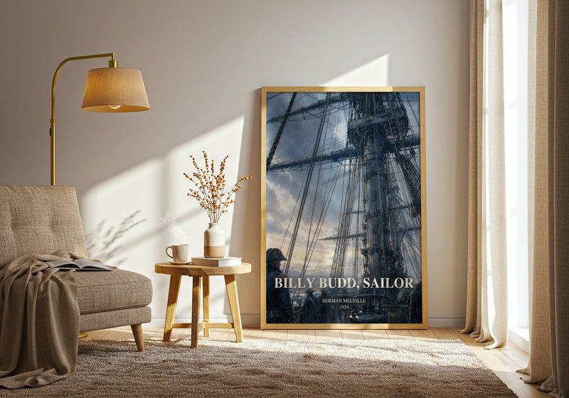 Billy Budd, Sailor watercolour print in frame leaning in hallway – classic literature wall art