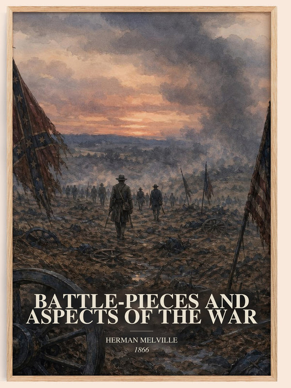 Battle-Pieces And Aspects Of The War watercolour book poster by Herman Melville – framed literary art print