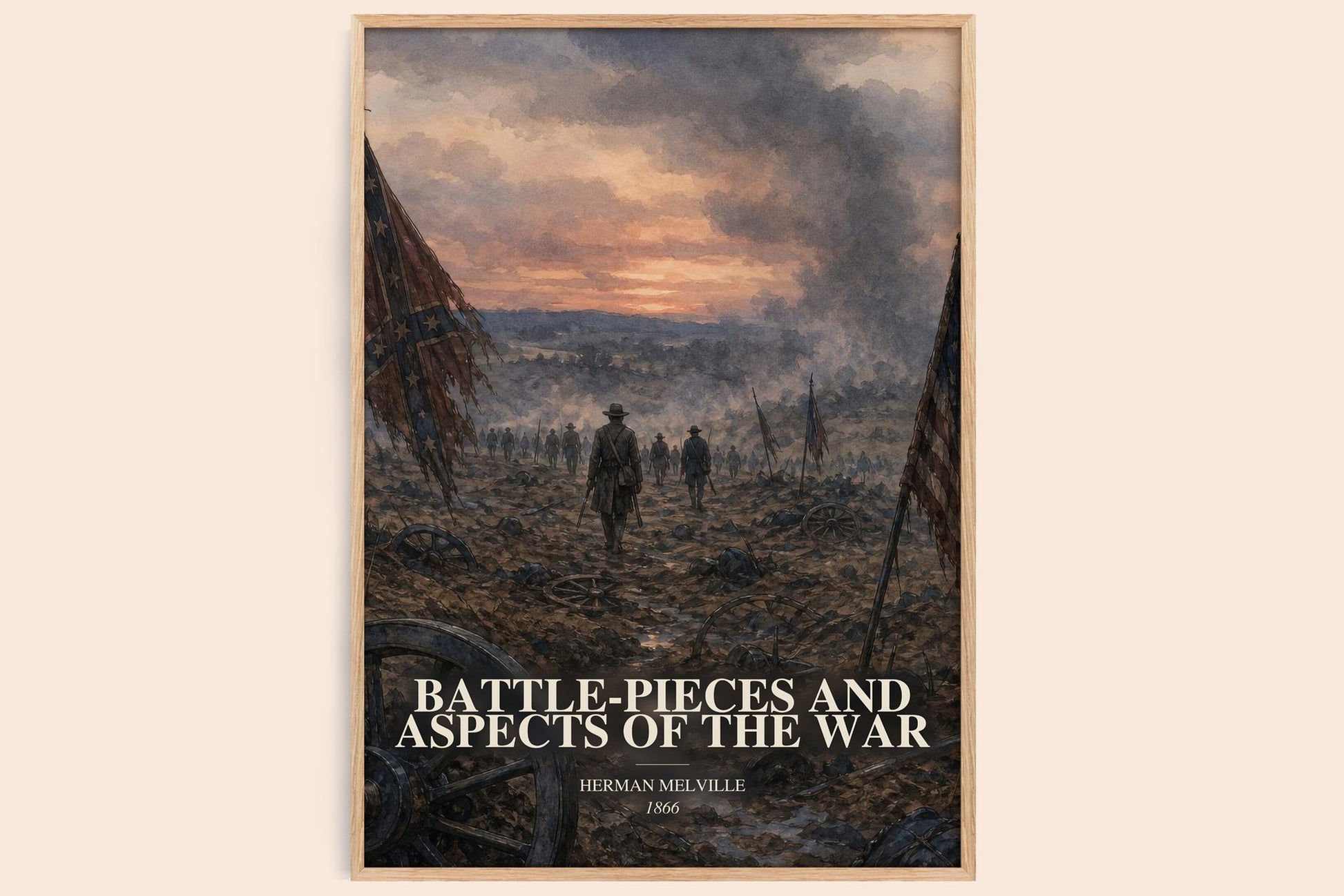 Battle-Pieces And Aspects Of The War watercolour book poster by Herman Melville – framed literary art print