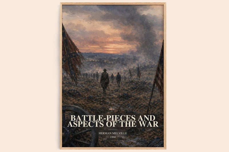 Battle-Pieces And Aspects Of The War watercolour book poster by Herman Melville – framed literary art print