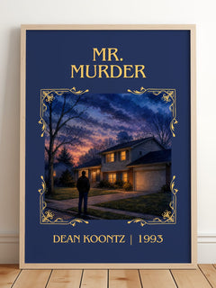 Mr. Murder Classic Book Art Print by Dean Koontz – framed print leaning on a wooden floor