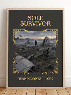 Sole Survivor Classic Book Art Print by Dean Koontz – framed print leaning on a wooden floor