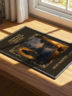From the Corner of His Eye Classic Book Art Print by Dean Koontz – print on a sunlit desk