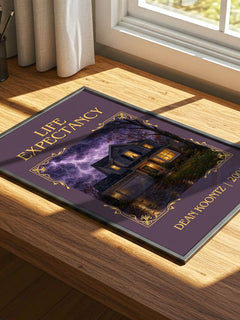 Life Expectancy Classic Book Art Print by Dean Koontz – print on a sunlit desk