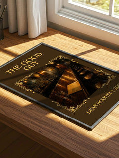The Good Guy Classic Book Art Print by Dean Koontz – print on a sunlit desk