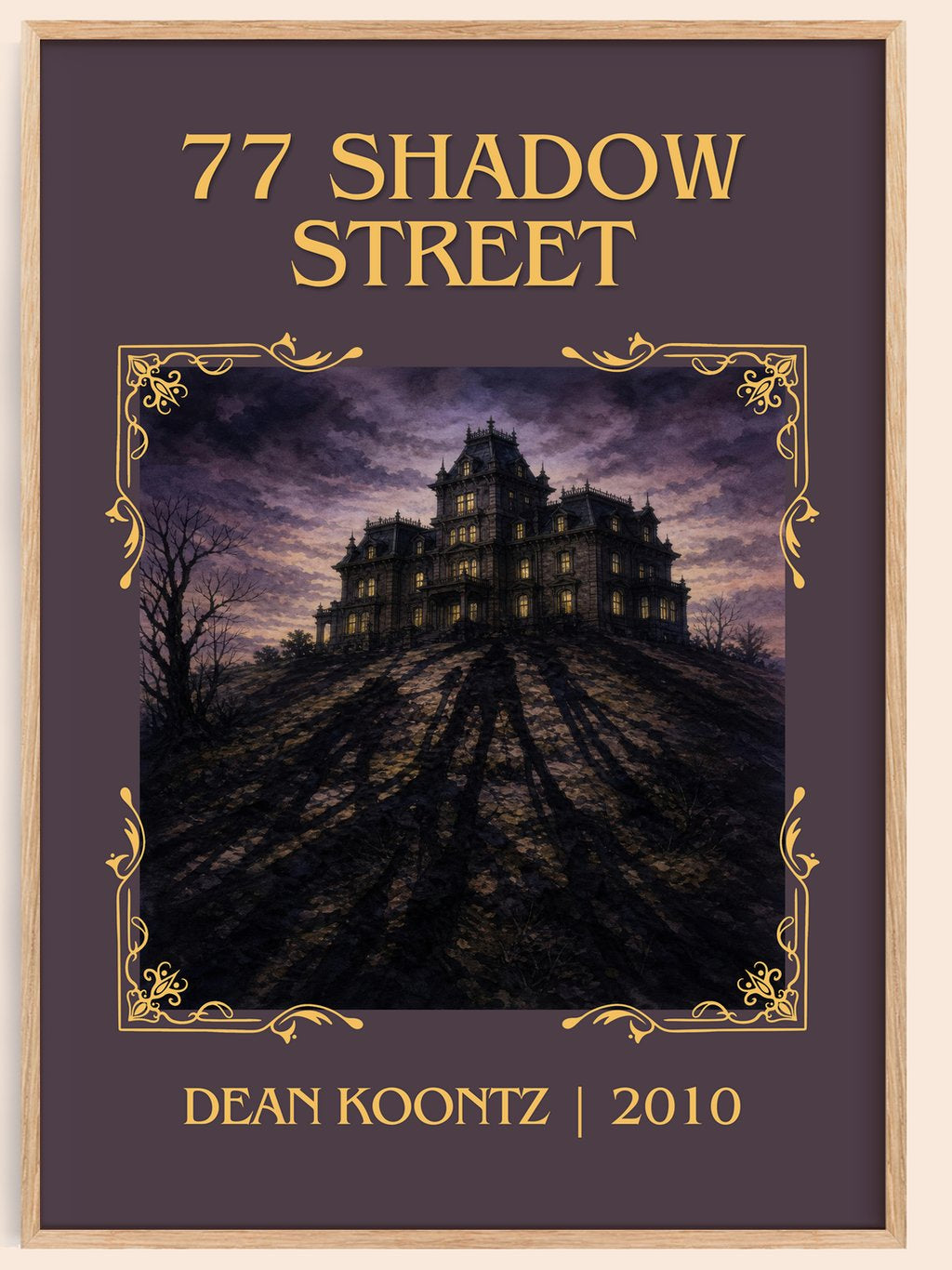77 Shadow Street Classic Book Art Print by Dean Koontz – book poster