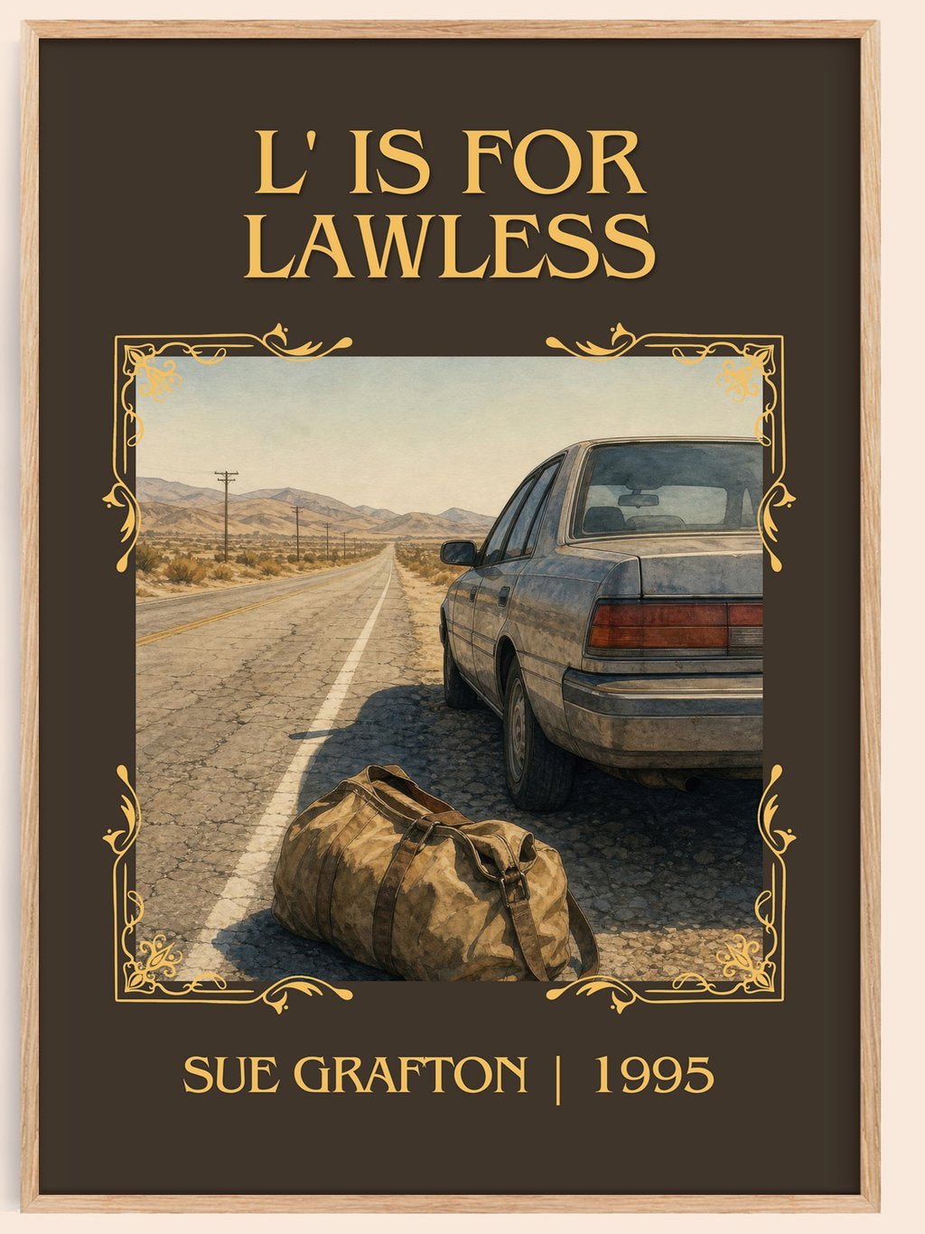L' Is for Lawless Classic Book Art Print by Sue Grafton – book poster