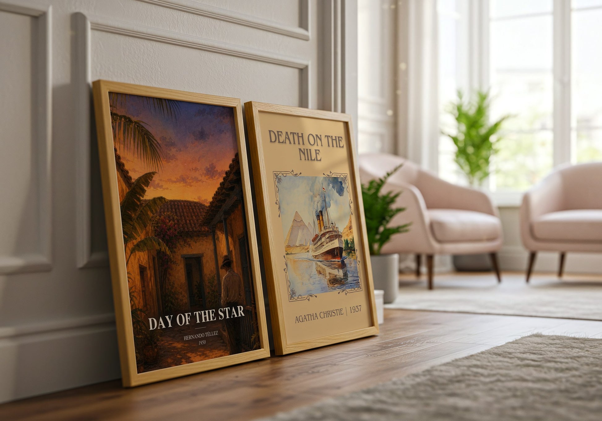 Day Of The Star watercolour print framed by window – literary home decor