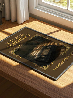 Y' Is for Yesterday Classic Book Art Print by Sue Grafton – print on a sunlit desk