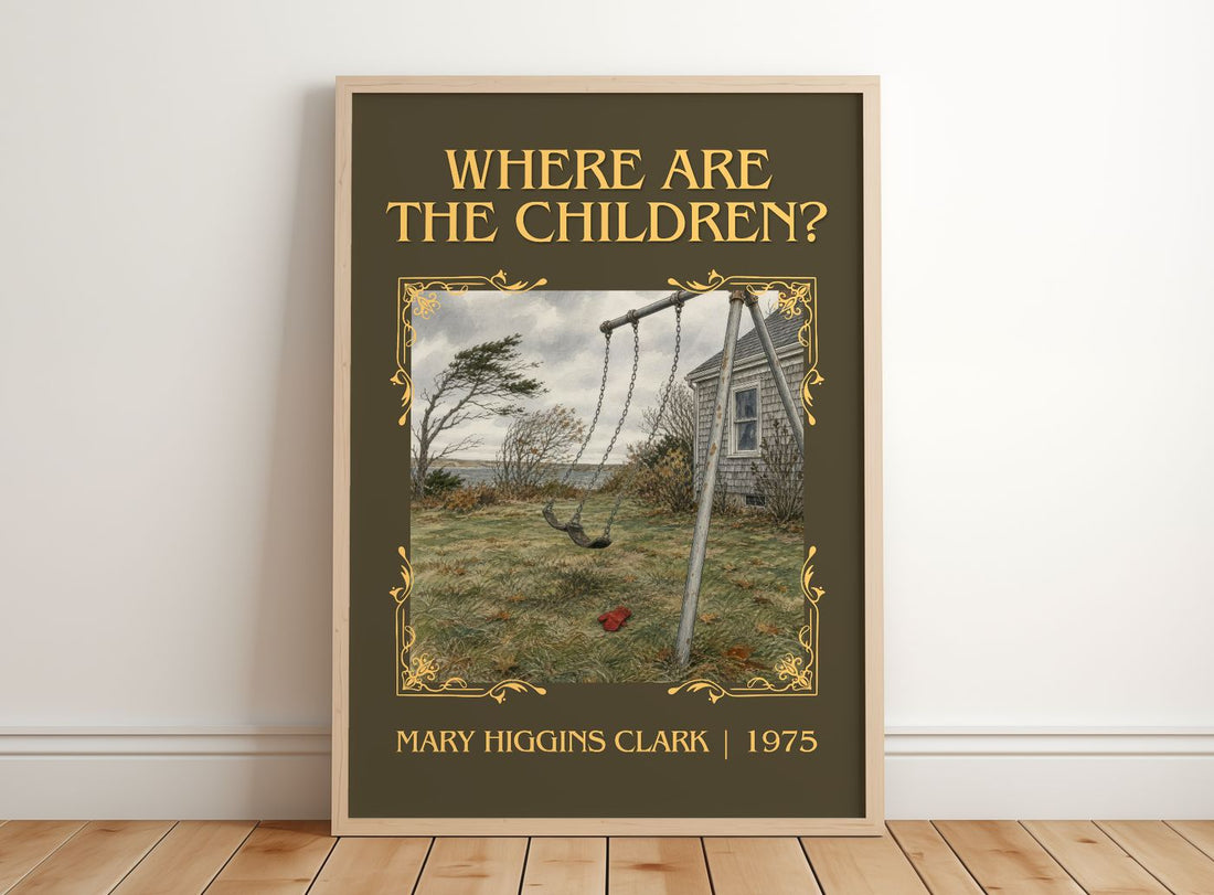Where Are the Children? Classic Book Art Print by Mary Higgins Clark – framed print leaning on a wooden floor