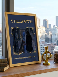 Stillwatch Classic Book Art Print by Mary Higgins Clark – framed print on a city-view windowsill