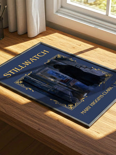 Stillwatch Classic Book Art Print by Mary Higgins Clark – print on a sunlit desk