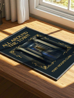All Around the Town Classic Book Art Print by Mary Higgins Clark – print on a sunlit desk