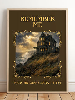 Remember Me Classic Book Art Print by Mary Higgins Clark – framed print leaning on a wooden floor