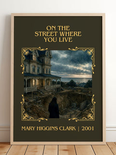 On the Street Where You Live Classic Book Art Print by M. Clark – framed print leaning on a wooden floor